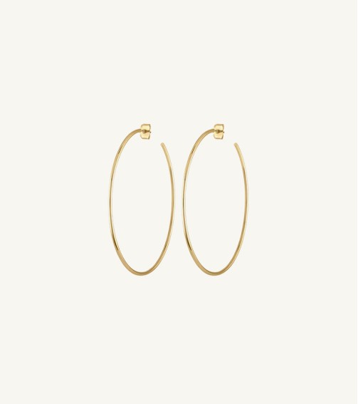 Round Brass Long Earrings